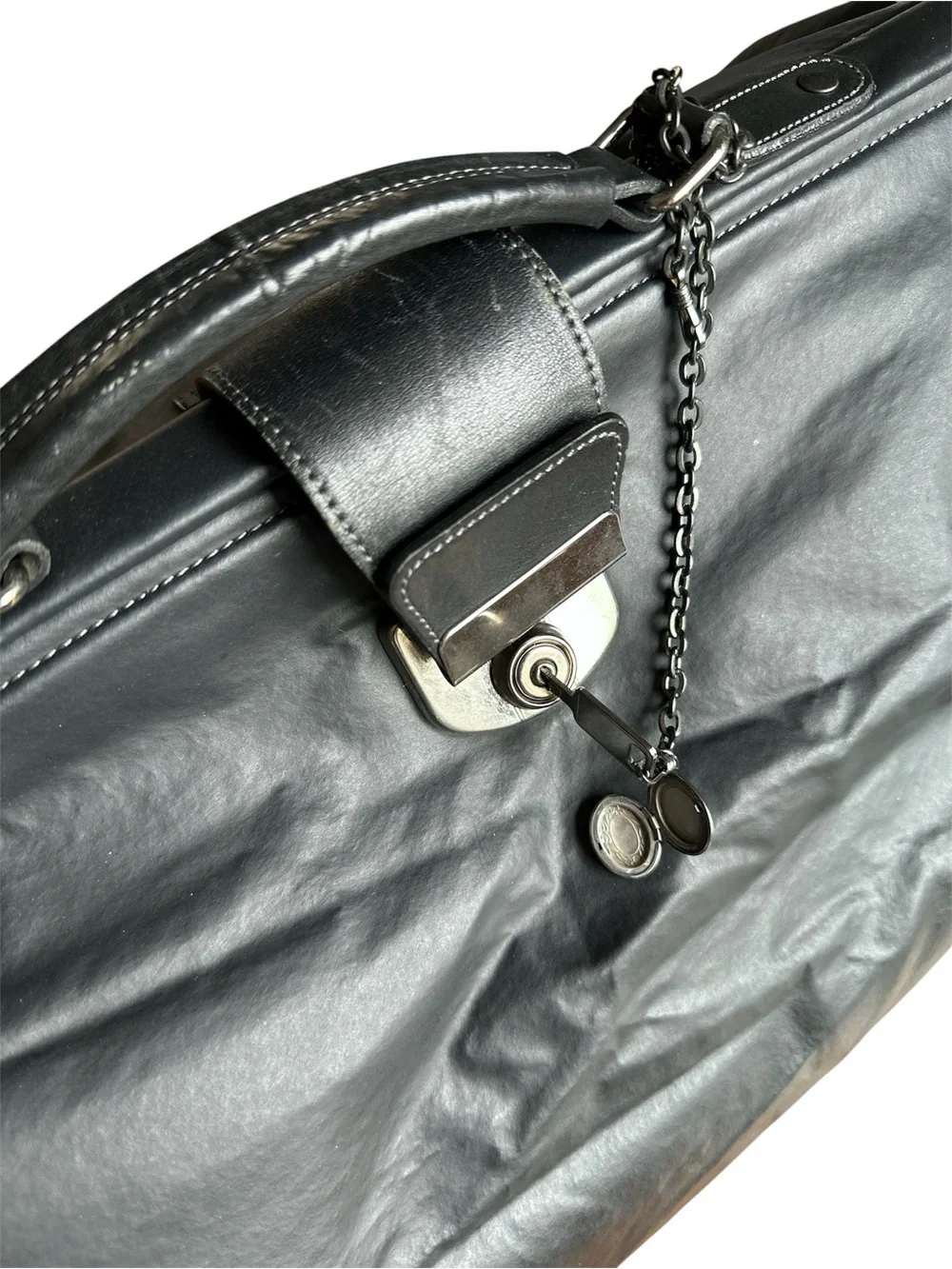 Rare Jean Paul Gaultier Large Black Leather Doctor Bag Physician Bag Weekend Bag